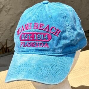 Miami Beach Florida Blue & Pink Hat